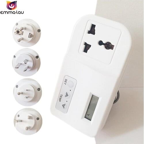 AC220V 15A LCD Socket Thermostat Temperature Controller Cooling Heating Memory Temp Switch For Aquarium Refrigerator -9~38C