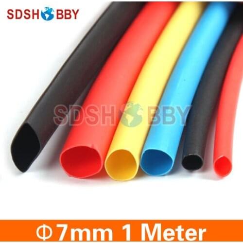 High Quality 1 Meter Heat Shrinkable Tubing Dia. =7mm (Black Color)