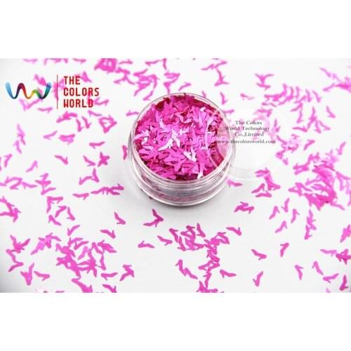 TCP15 Solvent Resistant Pearlescent Rose Red Colors Cinderella’s slipper High-heeled shoes Glitter 6MM Nail Art Glitter Makeup