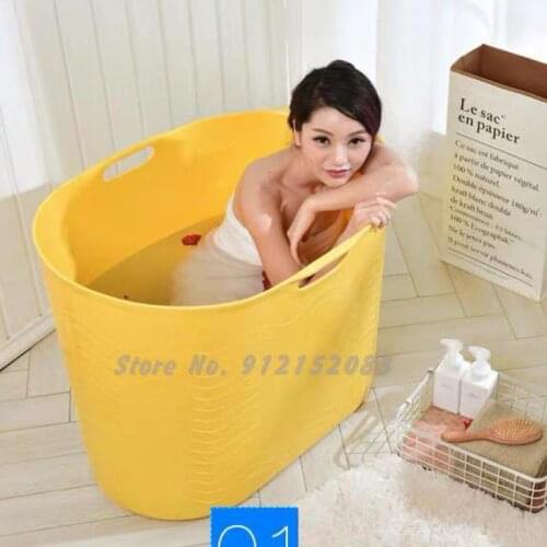 Bath Bucket Adult Bath Tub Household Bath Bucket Folding Plastic Childrens Bath Bucket Body Small Family Bathtub Artifact