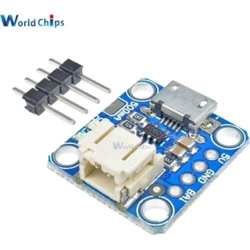 3.7V 4.2V 5V 100mA Micro-Lipo Charger USB Battery Charging Board Module Micro-B USB Connector Lithium Micro USB for LiPoLiIon V1