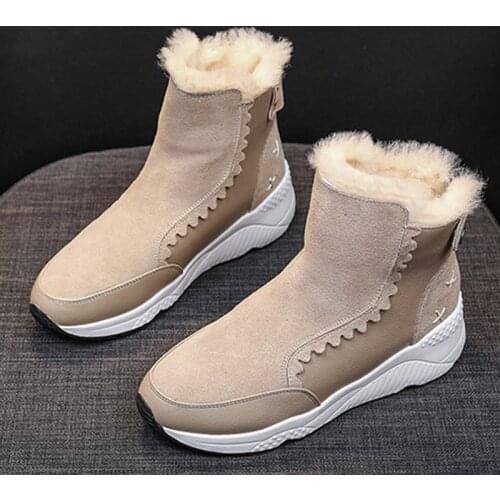 Short Tube Snow Boots Female Winter 2020 New Martin Boots Women Plus Velvet Cotton Shoes Women Muffin Thick-soled Booties