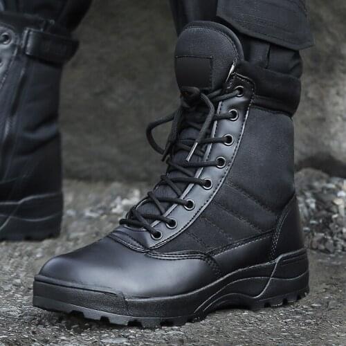 Winter Warm Army Boots Men Tactical Military Desert Boots Work Shoes Leather Snow Botas Special Force Training Hunting Shoes