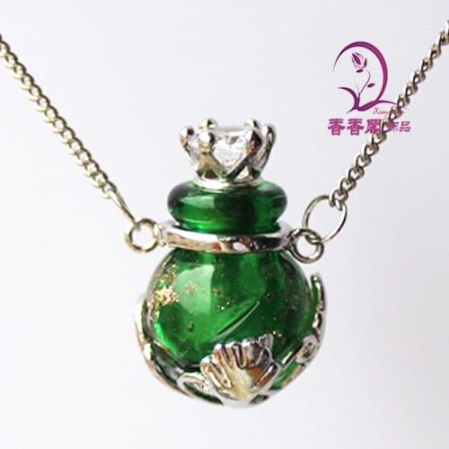 1pcs Murano Glass Perfume Necklace Gold Dust Ball Aroma bottle necklace fragrance pendant Aroma pendant