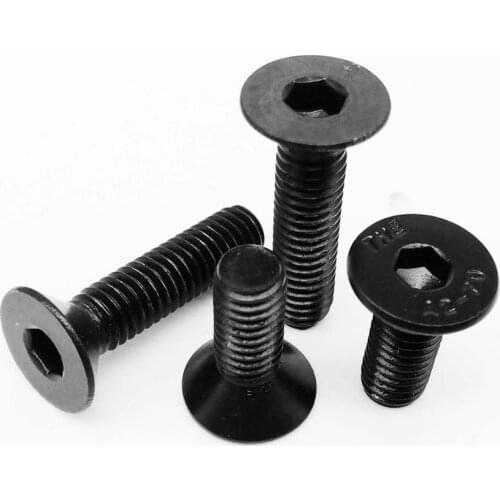 10/100pc DIN7991 M2 M2.5 M3 M4 Black 304 Stainless Steel Hexagon Hex Socket Flat Countersunk Allen Head Screw Bolt Length 3-40mm