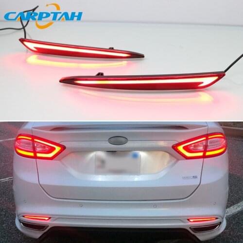 2PCS For Ford Fusion Mondeo 2013 - 2017 2018 LED Rear Fog Lamp Car LED Bumper Light Brake Light Turn Signal Indicator Reflector