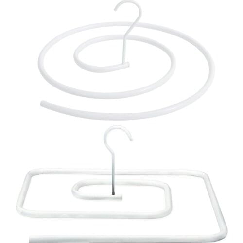 2 Pack Spiral Hanger for Bed Sheet, Sheets, Quilt, Mattress Cover. Spiral Racks for Quilt (Square + Square),White