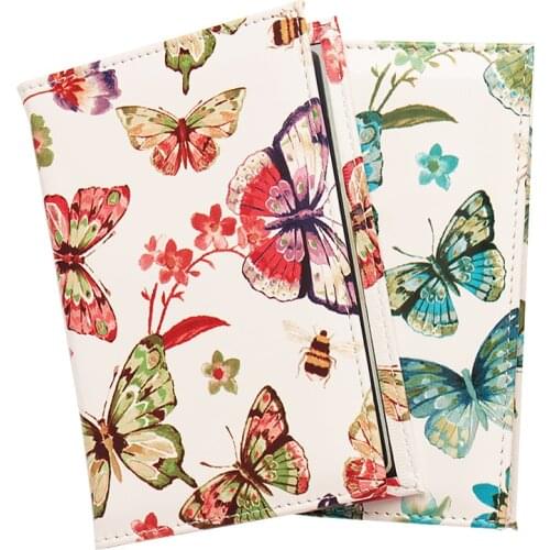 2020 New Butterfly Patten Passport Cover Color Embossed Travel Documents Credit Card Ticket Passport Holder Soft Case