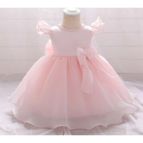 2021 White Christening Baby Girls Dress Ceremony 1st Birthday Dress For Baby Girl Princess Wedding Dress Ball Gown Party Clothes