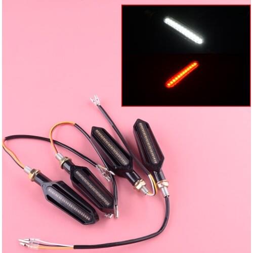 4pcs Sequential Flowing LED Turn Signal Indicator Lights Brake Lamp 1.5W 0.12A Fit for all 12V Motorcycle