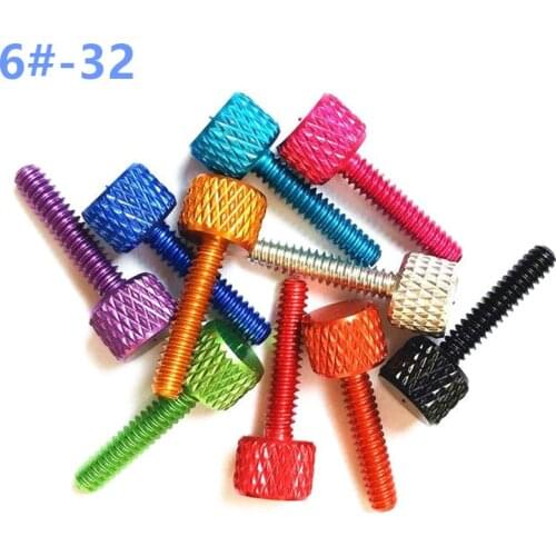 6#-32 Aluminum Alloy Hand Screw Knurled Screws Colorful Screw For Computer Case Graphics Card Hard Drive