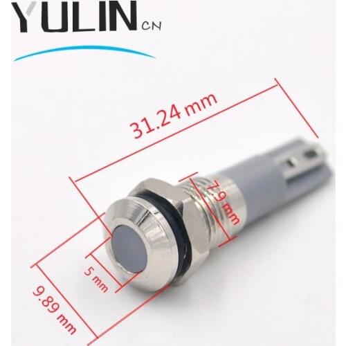 8mm Waterproof IP67 LED Metal Indicator Pilot Light Signal Lamp Machine Boat Car Working PC Power