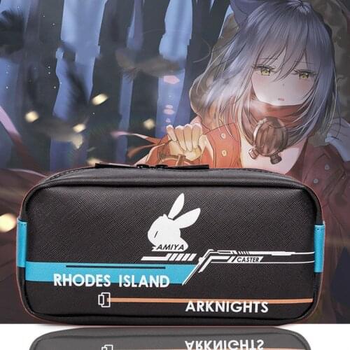 Anime Arknights Amiya Cosplay Zipper School Students Pen Bags Cosmetic Makeup Storage Stationery Box Pencil Case Fashion Gifts