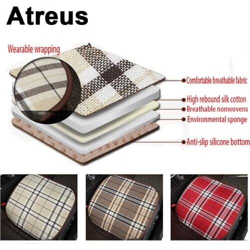 Atreus Car Automobiles Business Grid Seat Cushion Cover For Lexus Honda Civic Opel astra h j Mazda 3 6 Kia Rio Ceed Volvo Lada