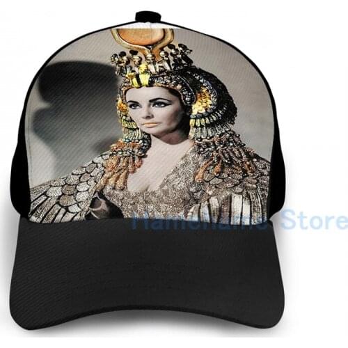 Fashion Elizabeth Taylor as Cleopatra Basketball Cap men women Graphic print black Unisex adult hat