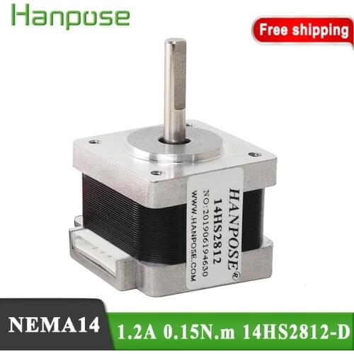 Free Shipping 1pcs 14HS2812-D Nema 14 Stepper Motor 35X28mm 1.2A 0.15N.m Nema14 Step Motor for CNC 3D Printe