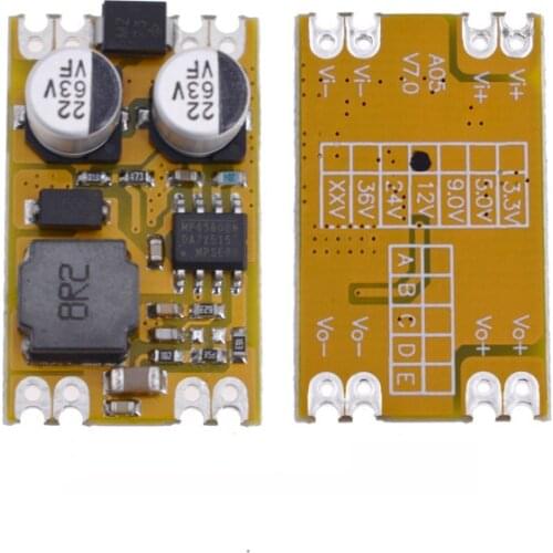 DC DC Step Down Power Supply Module Buck Regulated Board 2A Input 8-55V Output 3.3V/5V/9V/12V Electronic DIY PCB yellow