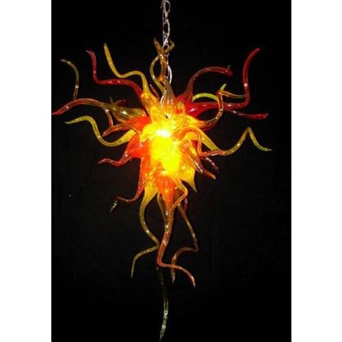 Cheap Modern Led Chandeliers Indoor Lighting Dining Room Blown Glass Long Chandelier Lighting Lustre Pendant Lamps