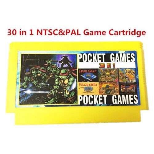 30 in 1 NTSC&PAL 8bit FC60Pins Game Cartridge No repeat, Earthbound, Final Fantasy123, Faxanadu, TheZeldaI&II, Zen