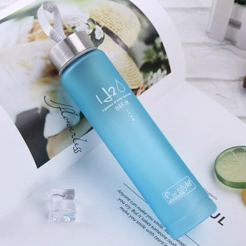 Personality Straight Scrub Plastic Water Cup Korean Style Colorful Lollipop Bottle Creative Portable Student Couple Cup