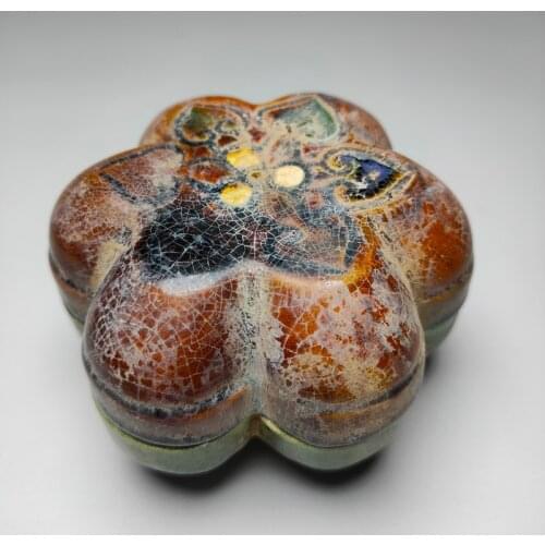 Exquisite Chinese Classical Collectible Home Decoration Handwork Colorful Painted Ceramic Porcelain Small Box, Powder Box No.3