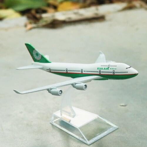 China Taiwan Eva Airways Boeing 747 Airplane Diecast Aircraft Model 6" Metal Aeroplane Home Decor Mini Moto Toys for Children