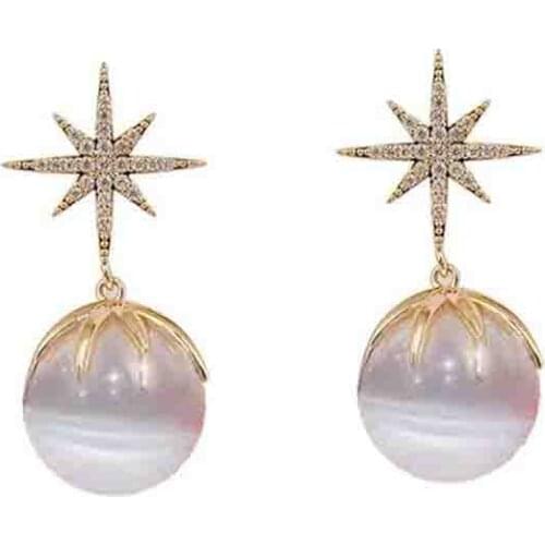 Korean Earrings 2021 Trend Fashion Jewelry New Gold Plated Long Crystal Rhinestone Star Earrings For Party Wedding Accessories