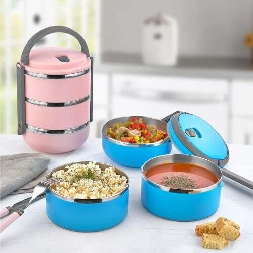 Lunch Box Food Container 2250ml Outdoor Stainless Steel Leak Proof Kitchen Food Box Portable Kids