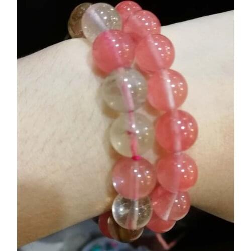 Red watermelon quartzs stone beads round 10mm bracelet 7.5inch wholesale beads nature gift discount FPPJ