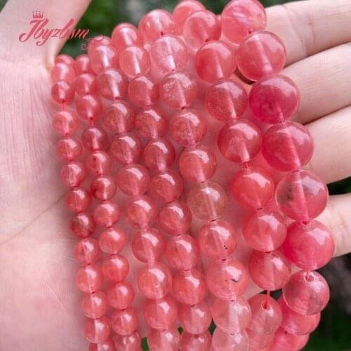 4,6,8,10mm Round Pink Glass Watermelon Crystal Stone Loose Bead Stone 15" For DIY Necklace Bracelat Jewelry Making,Free Shipping