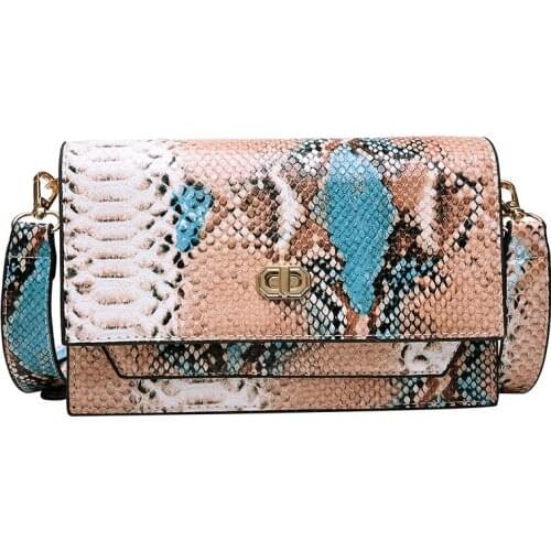 2020 Summer Fashion Small Shoulder Bag Ladies Snake Pattern Party Evening Clutch Purses Women Casual Messenger Bag KL1041