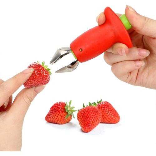 Strawberry Huller Slicer Cherry Pitters Metal Tomato Stalks Plastic Fruit Leaf Knife Stem Remover Kitchen Fruit Vegetable Tool