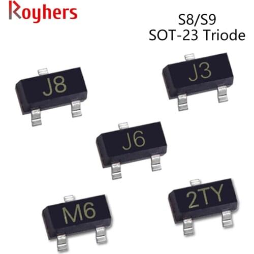 50Pcs SMD NPN Power Transistor IC S9018 J8 S9013 J3 S8550 Y2 S8050 J3Y S9015 M6 S9014 J6 S8550 2TY SOT-23 Triode