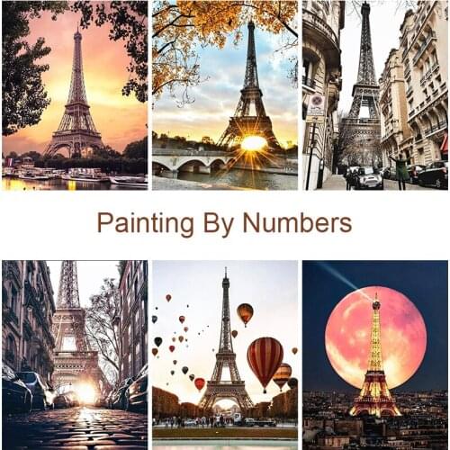 Scenery Oil Painting By Numbers Lover Set Acrylic Paint For Adults Diy Craft Kits Picture Drawing Coloring By Numbers Decor Art