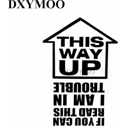 THIS WAY UP Car Sticker Decal Bumpers Funny Warning Whole Body Window Door Vinyl Decals 15x10cm