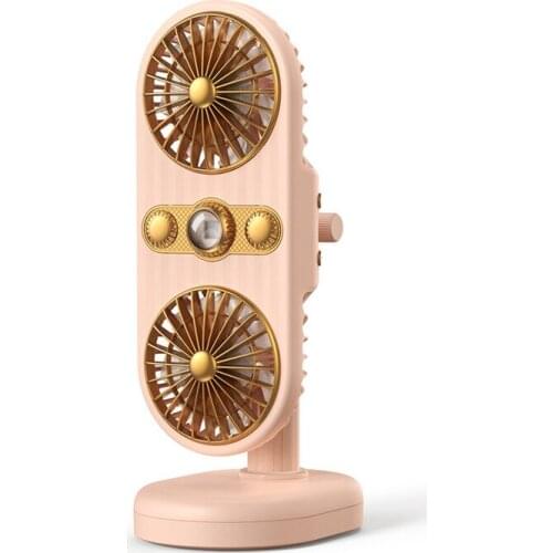 New Mini Clip Fan Desktop Household Lovely Vertical Double Head USB Small Fan Cart Fan