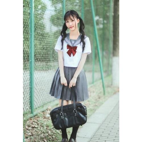 New style Japan and South Korea gray sailor suit costumes anime school female student uniforms japanese school uniform