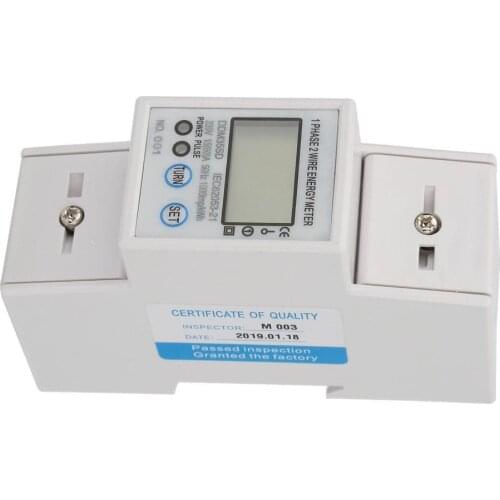 Single Phase 2P LCD Din Rail Electricity Power Consumption Wattmeter Energy Mete DDM35SD 15-60A High Quality