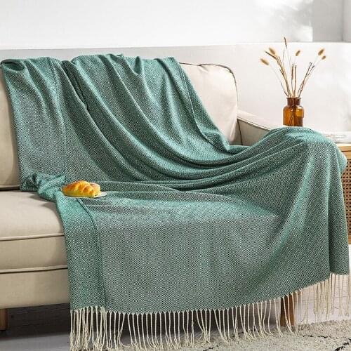 Solid Color Knitting Bed Throw Blanket Simple Warm Chair Lounge Rugs Soft Spread Sofa Tapestry Cover Home Decor