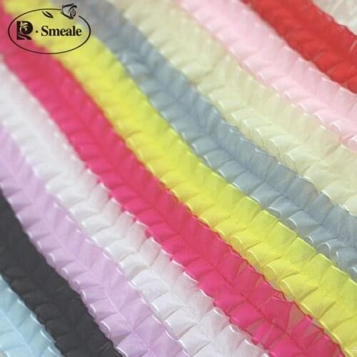 10M 11Color DIY Pleated Lace Trim for Curtains Bedspreads Pillowcases Clothes Lace Edge Gift Decoration Dolls Skirt 2.5cm RS2147