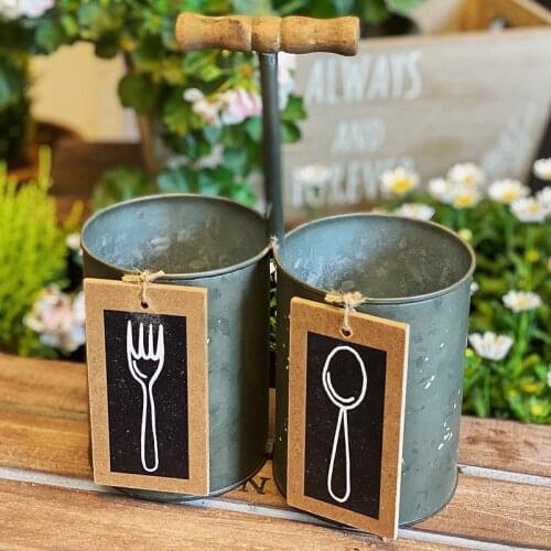 Retro antique zinc caddy