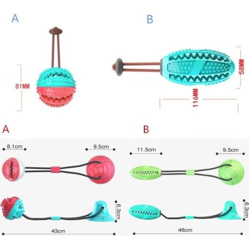 Pet Dog Toys Silicon Suction Cup Tug dog toy Dogs Push Ball Toy Pet Tooth Cleaning Dog Toothbrush for Puppy large Dog Biting Toy