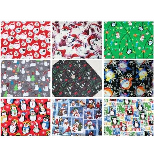 50*105cm Cartoon Santa Snowman Christmas Tree 100% cotton fabric For boy girl clothing material dress Sewing