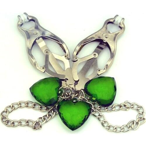 Heart Crystal Pendant Metal Nipple Clamps Breast Stimulator Pussy Clips Sex Toys For Woman Men Adult Games Slave BDSM Fetish