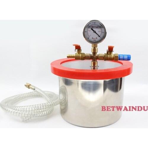 1 Gallon Stainless Steel Vacuum Degassing Chamber 180MM Diameter 130MM Height for Resin, 3/4" Acrylic Lid