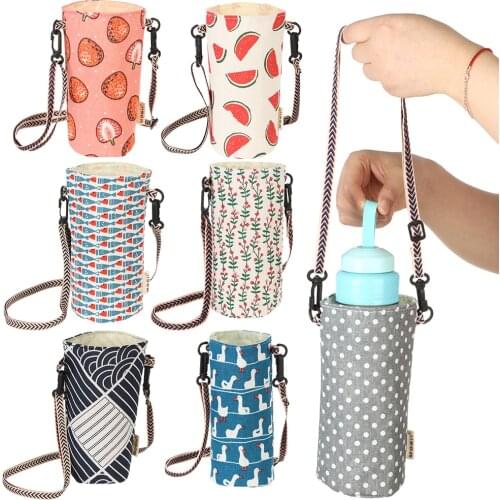 Retractable Lanyard Water Bottle Holder Carrier Cup Sleeve Anti-Hot Mug Holder Water Bottle Bag Cup Pouch Outdoor Daily Tools