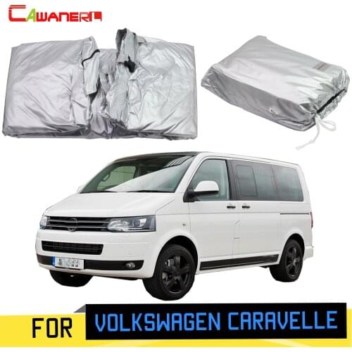 Cawanerl Full Car Cover MPV Outdoor Sun Scratch Rain Snow Protection Cover Windproof With Password Lock For Volkswagen Caravelle