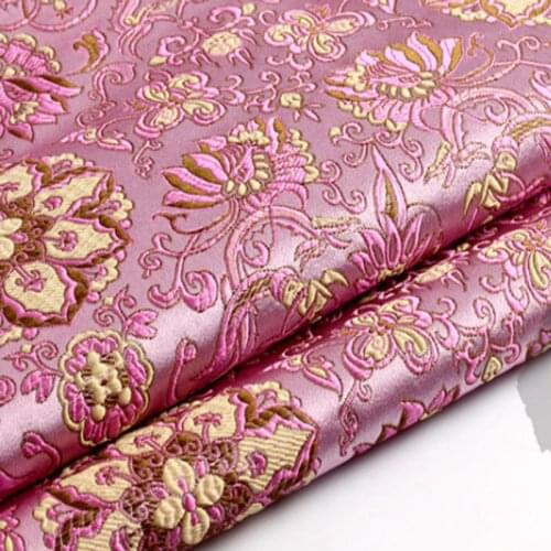 Gracefly Pink Peony Flower Floral Brocade Fabric Jacquard Apparel 50x72cm Costume patchwork fabric Upholstery Furnishing Materil