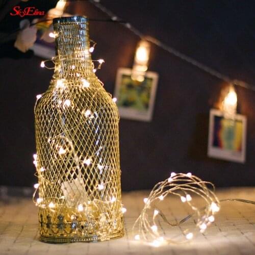 1/5/10Pcs 1-10m Copper Wire LED String lights Holiday lighting Fairy Garland For Christmas Tree Wedding Party Decoration 5Z