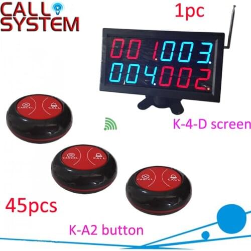 1 set 1 display receiver 45 transmitter Wireless button pager system for hotel